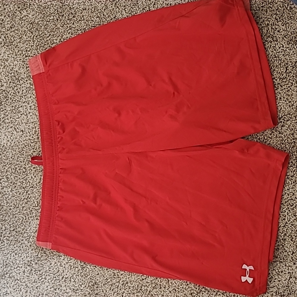 Mens Under Armour Red Shorts